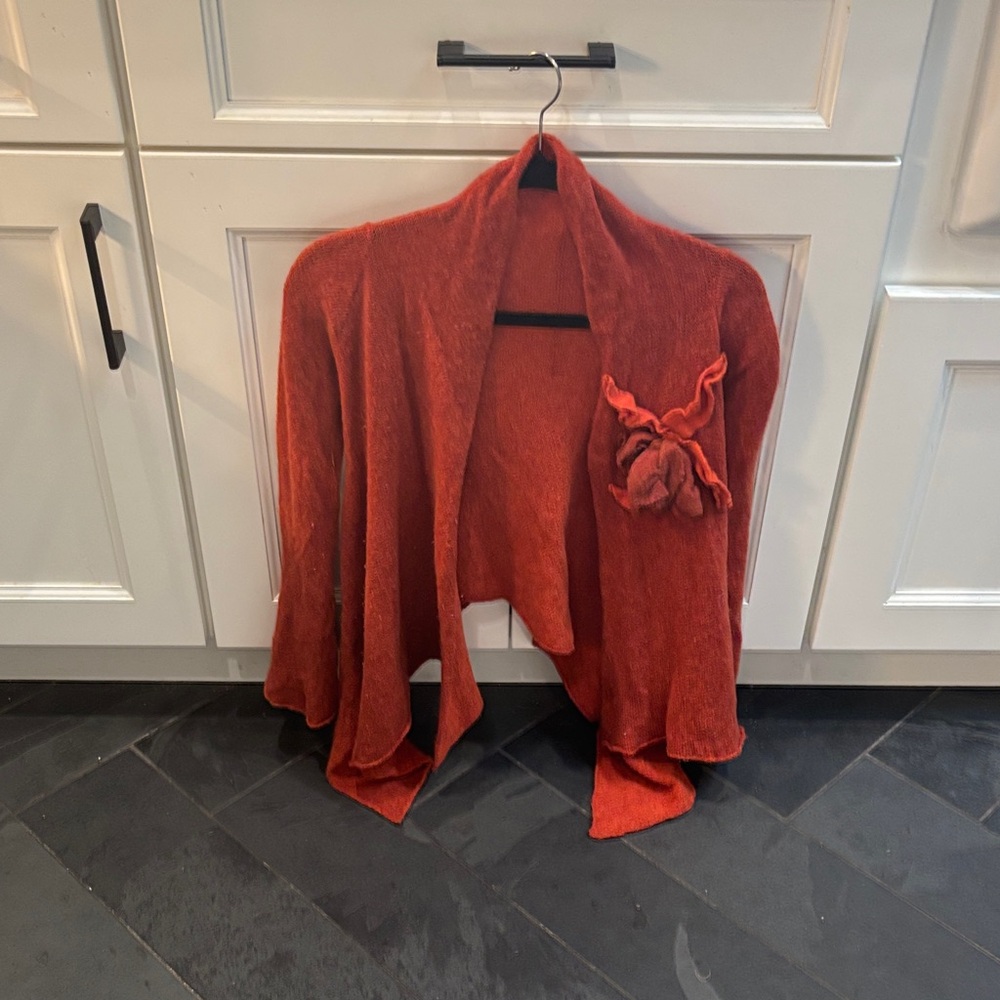 Cashmere Rust Open-Front Sweater - Picture 4 of 4